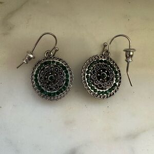 Elegant Silver and Green Dangle Earrings